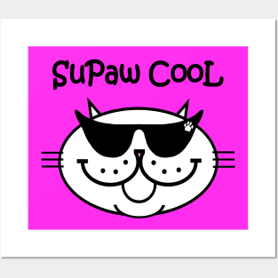 SuPaw CooL - WHITE CAT Posters and Art